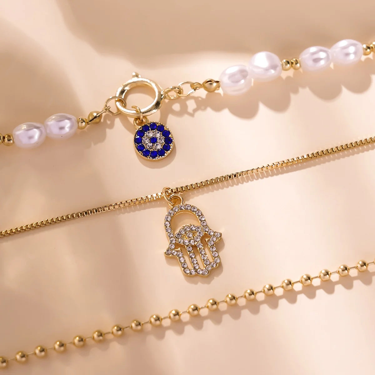 Collar Ojo Turco y Mano de Fátima - Protección y Buena Energía