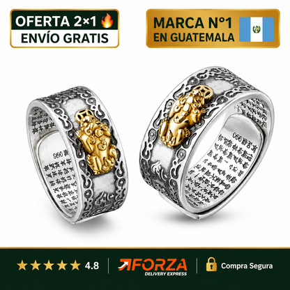 🐉 Anillo Pixiu™ de la Abundancia 2X1 (Anillo ajustable - todas las tallas)