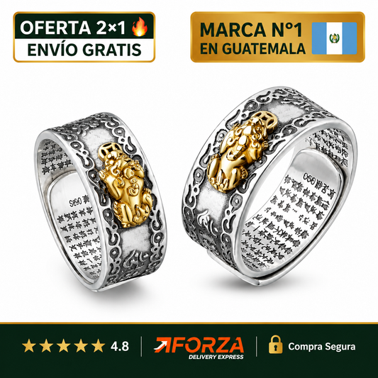🐉 Anillo Pixiu™ de la Abundancia 2X1 (Anillo ajustable - todas las tallas)