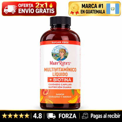 Multivitamínico Líquido + Crecimiento Capilar · Con Lustriva + Biotina®
