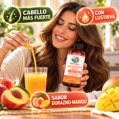 Multivitamínico Líquido + Crecimiento Capilar · Con Lustriva + Biotina®